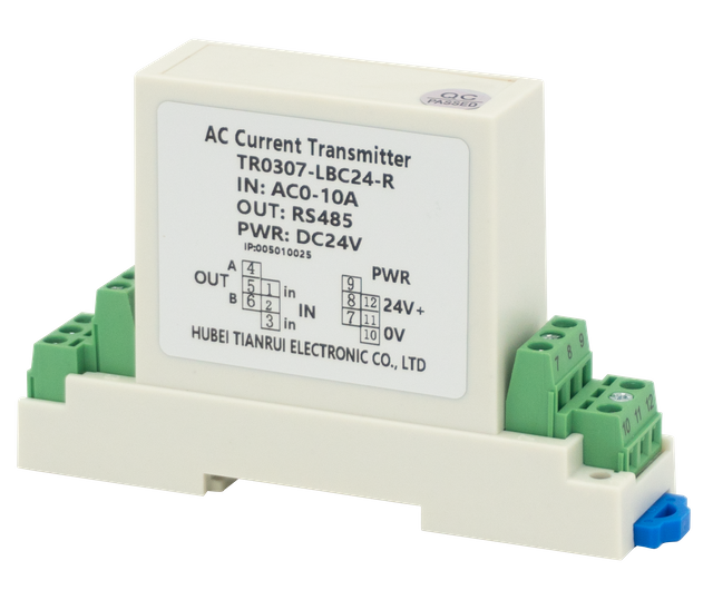 Transducer ya Nguvu AC Transducer ya Sasa TR0307-LBC24-R Ingizo la Kisambazaji cha Sasa cha AC 0-10A Pato RS484 Kihisi cha Sasa 